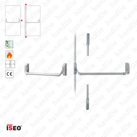 IDEA BASE - Fechos Verticais e Barra Anti-pânico - 3 pontos fecho - 2 Folhas - Cinza Metal