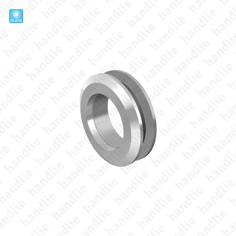 CE.IN.8666.KIT - Puxador concha dupla com furo para portas vidro - Inox