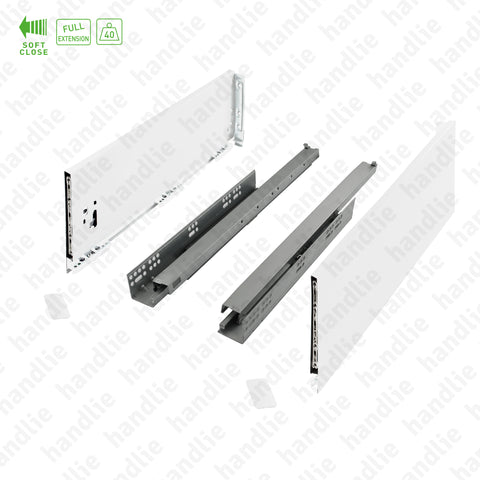CL.190.1.121 - H.121 - SPM SLIM SLIDE - BRANCO - Laterais com corrediças Soft-Close para gavetas e gavetões / Extração total / 40kg
