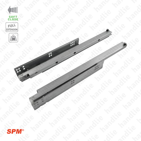 COR.817 - Corrediças ocultas com Soft-Close para gavetas / Extração total / 30Kg