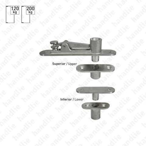 D.1962.02 - Giros pivotantes para portas batente ou vai-vem - 120kg - Inox