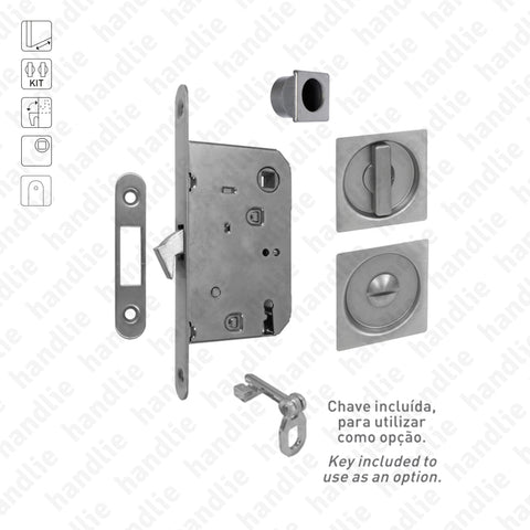 KIT F.40 - Kit Fechadura com conchas com Botão + Botão Emergência
