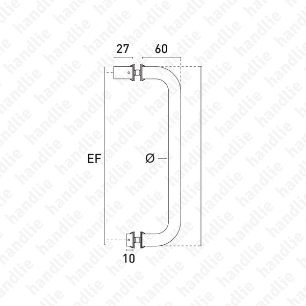 A.IN.8326 - Asa simples para portas - INOX
