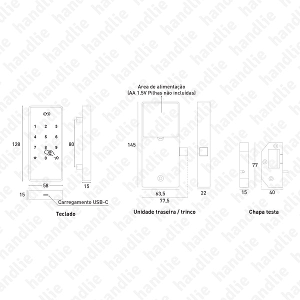 CA.672.TTL - Controlo de acesso para mobiliário - Código PIN, Cartão e App TTlock