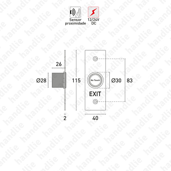 CA.6941 - Botão de Saída com sensor de contacto