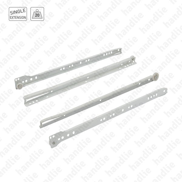 COR.305 - Corrediças para gavetas - Série económica - Extração parcial - 20Kg