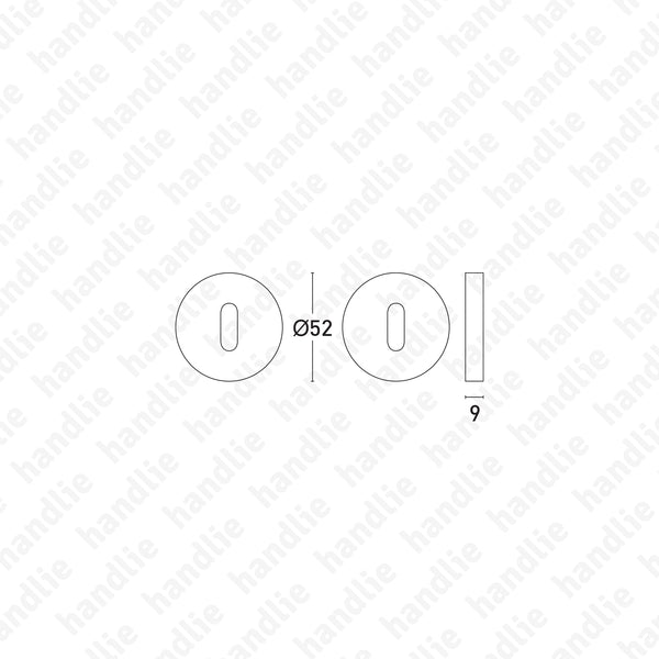 ENT.IN.80N - Par de entradas de chave redondas normal Ø52x9mm