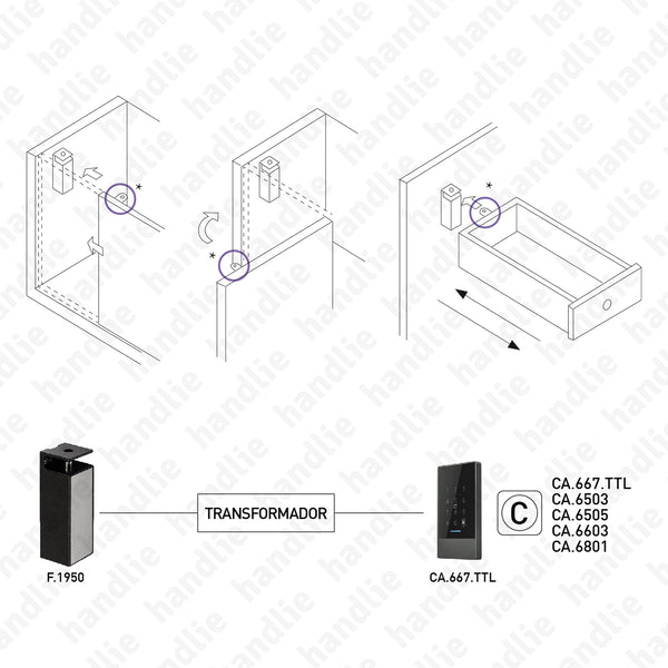 F.1950 - Fechadura elétrica para mobiliário