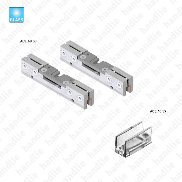 KIT ACE.68.58 + ACE.40.57 - Para portas em vidro - 80kg