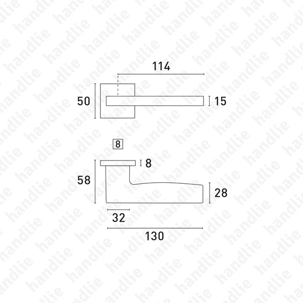 P.IN.00.107.Q Metric - Puxador de porta TITANIUM