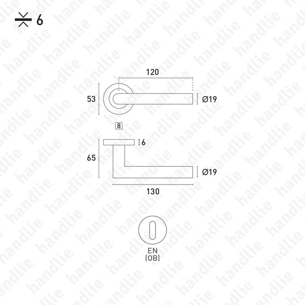 P.IN.8104.06 - Par puxador Ø19 | Roseta 6mm