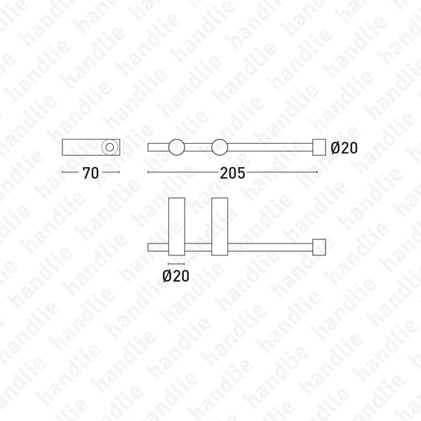 WC.01.0501 Série BASIC - Porta Rolos - Inox