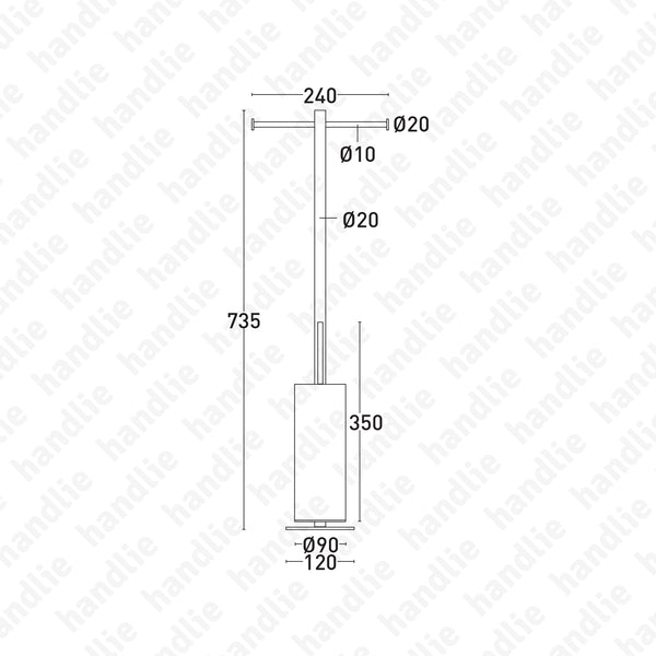 WC.9102 - Porta rolos duplo com Piaçaba - INOX