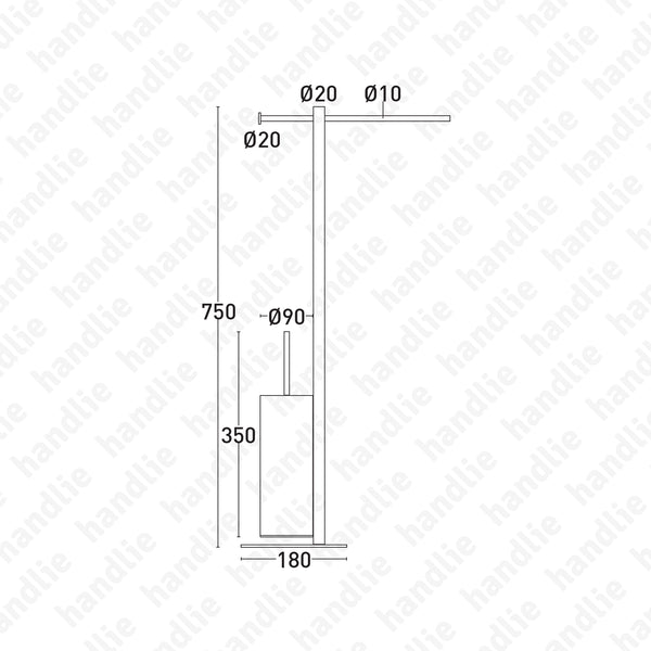 WC.9103 - Toalheiro com Porta Rolos e Piaçaba