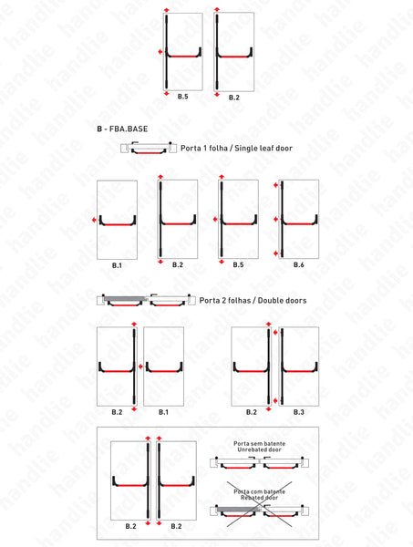 IDEA BASE - Fechos Verticais - Barra Anti-pânico com fechos verticais 2 e 3 pontos fecho - Cinza Metal