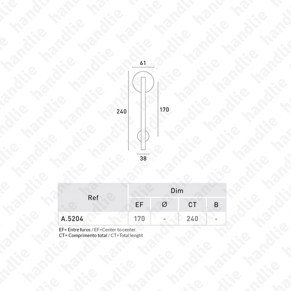A.5204 - Asas para portas - Preto