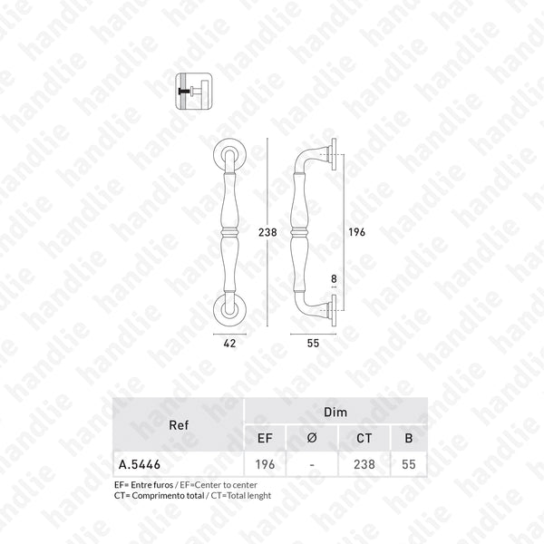 A.5446 - Asas para portas - Preto