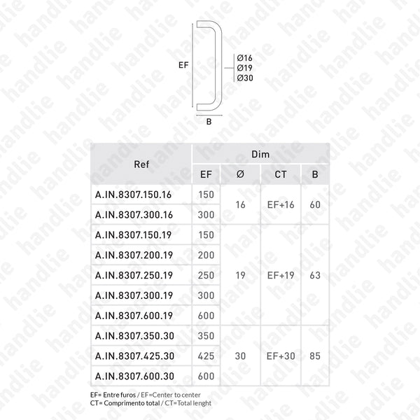 A.IN.8307 - Asa simples ou dupla para portas