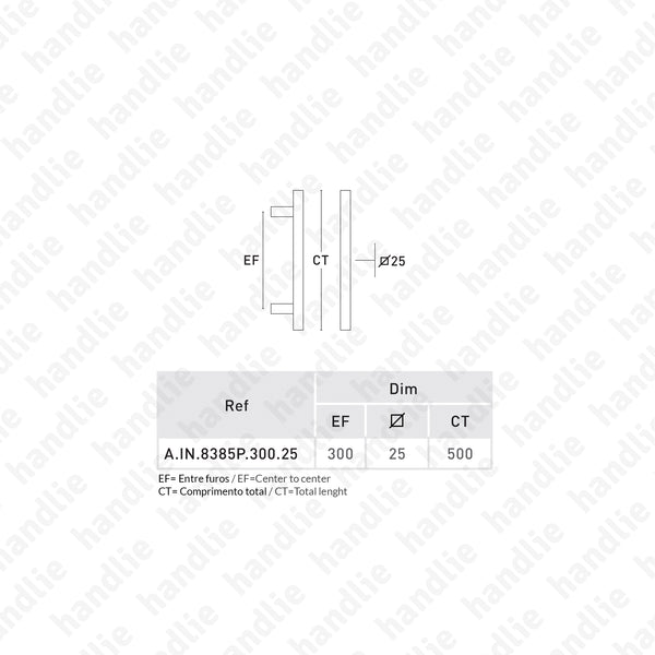 A.IN.8385P - Asa dupla para portas - INOX