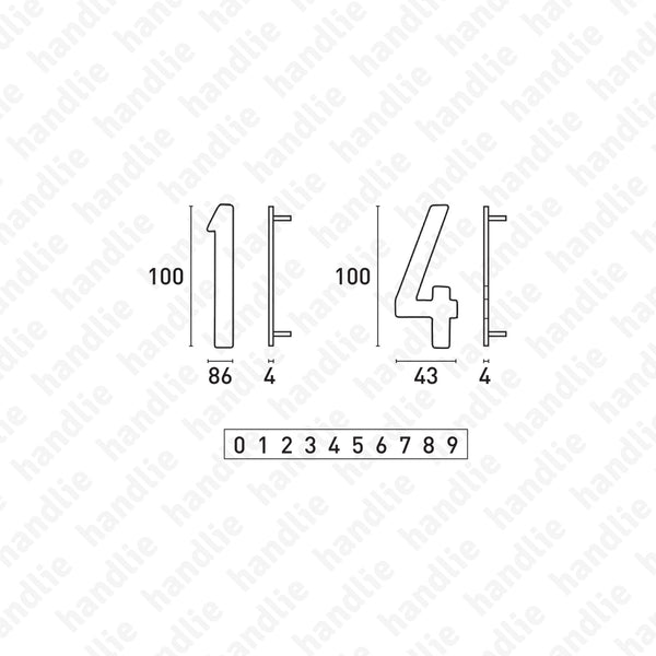 ALG.10 - Algarismos 100mm (0 a 9) - Alumínio