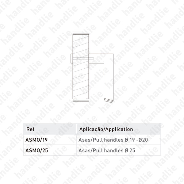 ASMO - Jogo parafusos ocultos - Fixação Asas Simples / Portas madeira / Alumínio