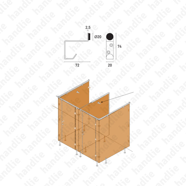 ASM.529 - Cabide / batente - Inox