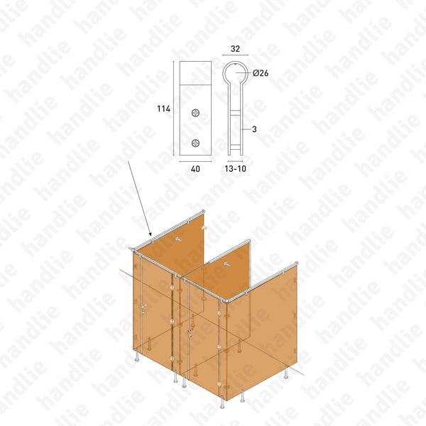 ASM.802 - Suporte superior para painel - INOX