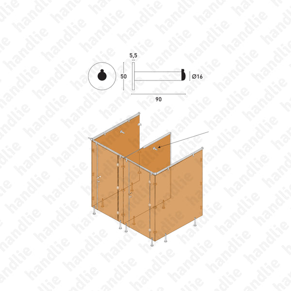 ASM.808.1 - Cabide / batente - Inox