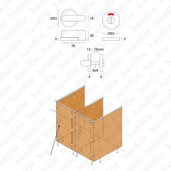 ASM.8237 - Fecho WC com indicador - Inox