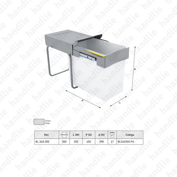 BL.540 - Balde de lixo extraível