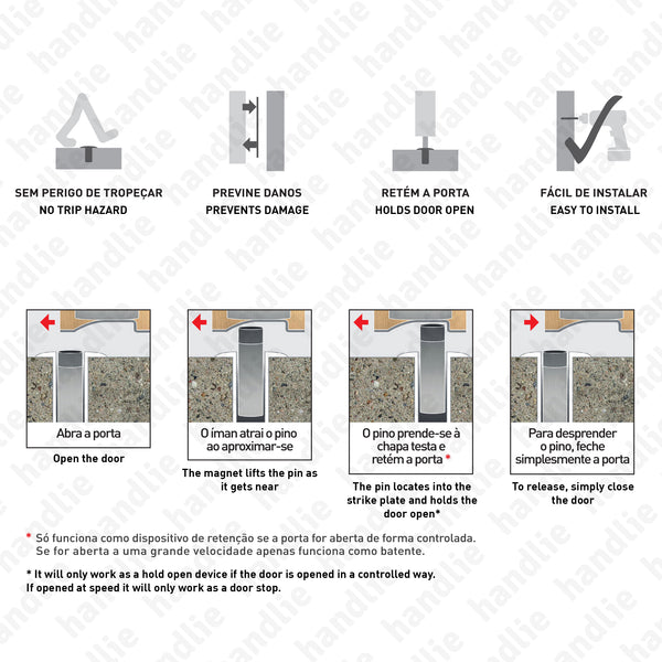 BP.1490 - Batente de porta magnético oculto