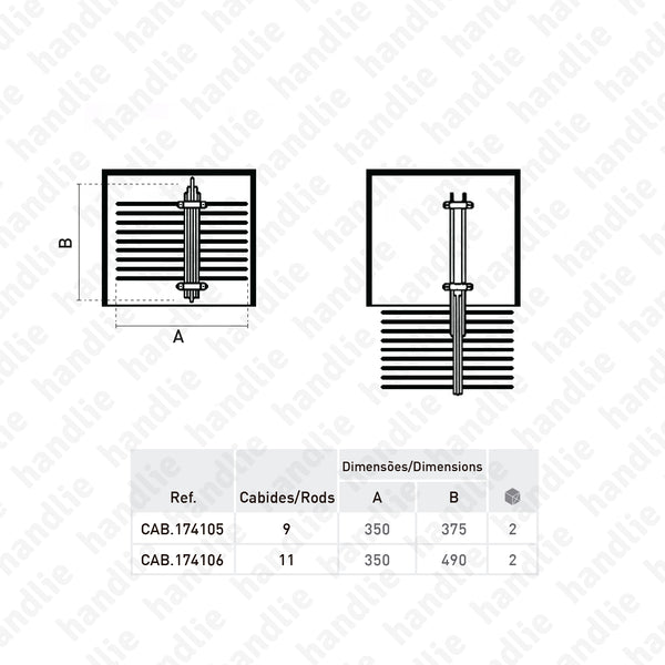 CAB.174105 / CAB.174106 - Cabide extraível para calças