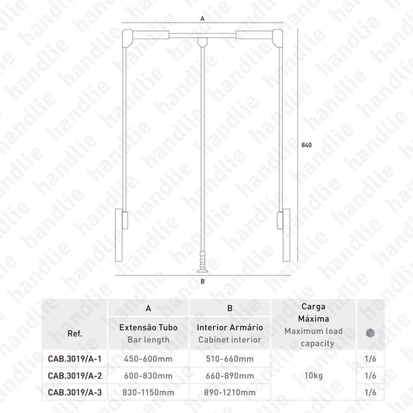 CAB.3019/A - Cabide elevador