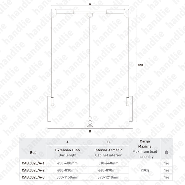 CAB.3020.A - Cabide elevador