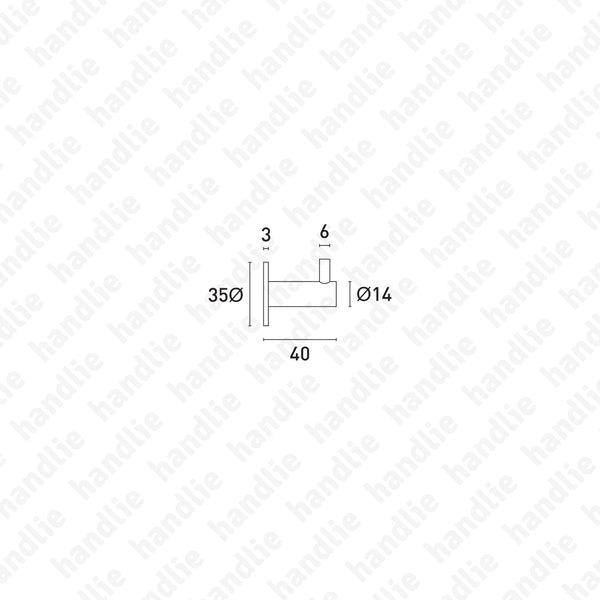 CAB.IN.500 - Cabide Ø14x40 - Inox
