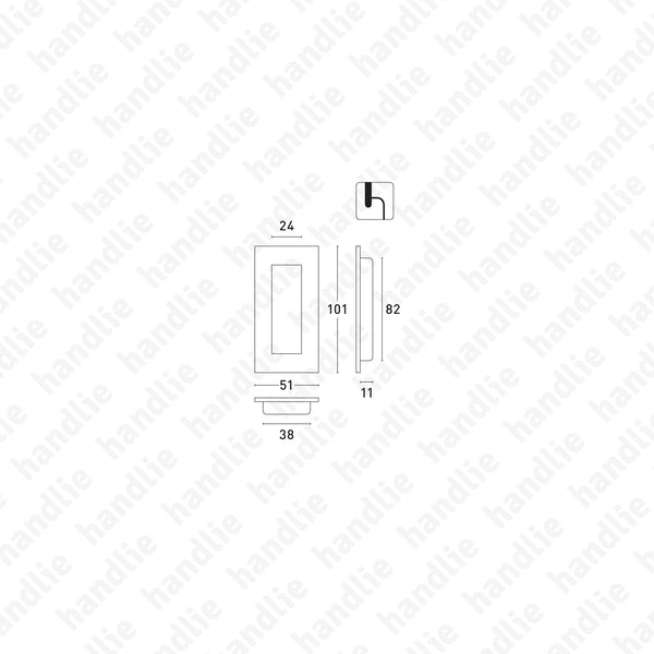 CE.IN.8241 - Concha embutir 101x51 - Inox