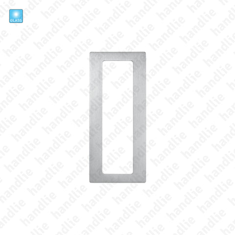 CE.IN.8678A - Puxador concha plana rectangular para porta vidro ou madeira - Inox