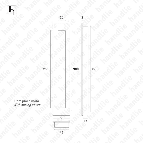 CE.IN.8904 / CE.IN.8905 - Conchas de embutir 300x55 - Inox