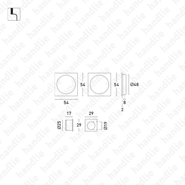 CE.KIT.68.CD - Kit conchas embutir quadradas 54x54