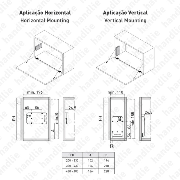 CM.D.M - KINVARO D-M - Mecanismo de elevação - Abertura Ajustável - 100N | GRASS