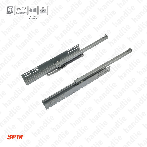 COR.819 - Corrediças ocultas para gavetas / Extração parcial / 25Kg