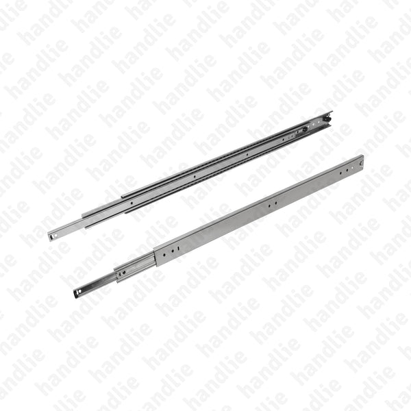 COR.A56.2L - Corrediças com esferas para gavetas / 2 Lanços / Extração total / Até 121kg