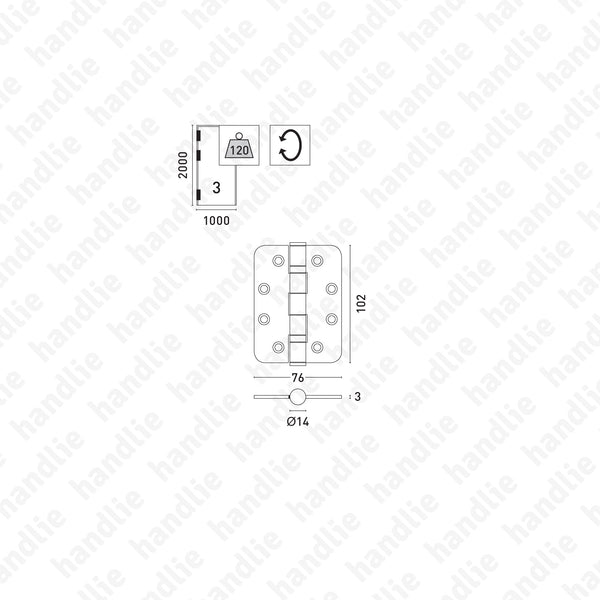 D.8023.R/100 - Dobradiça fiel - Inox