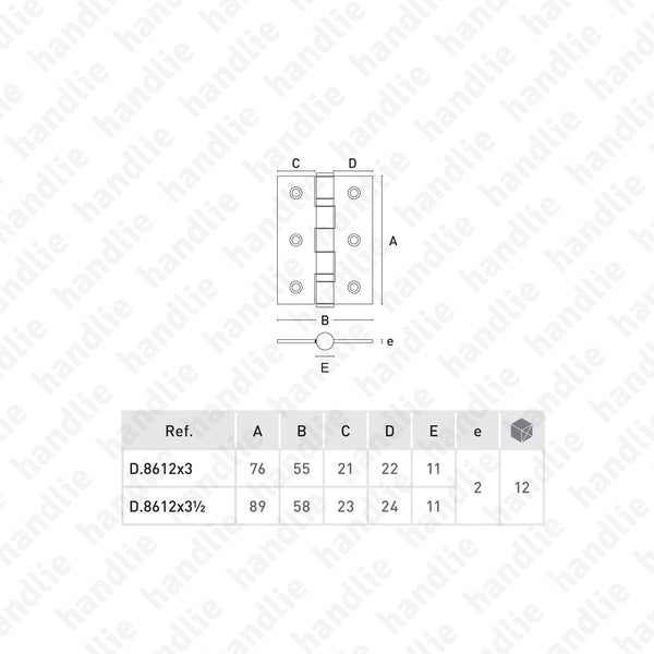 D.8612 - Dobradiça fiel - Inox