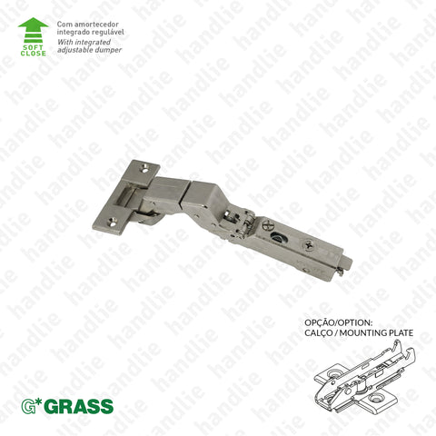 D.GRA.F029.140.334 - Dobradiça "TIOMOS" M9 110º - Com amortecedor - Afinação 4D | GRASS
