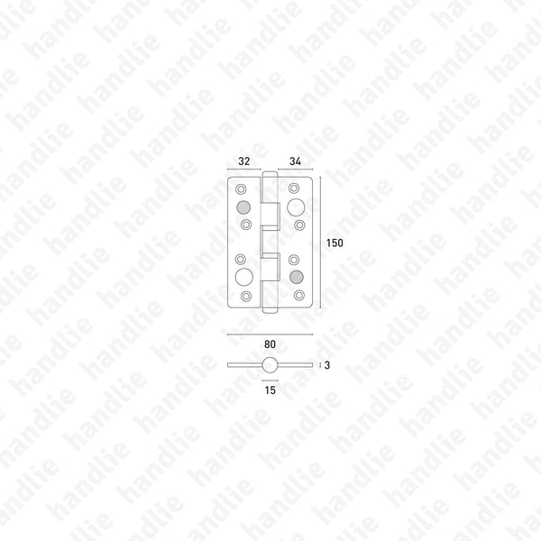 DS.571 - Dobradiça Segurança fiel - Inox