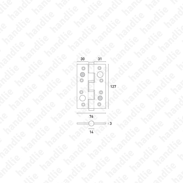 DS.8022 - Dobradiça de segurança fiel - Inox e Latão