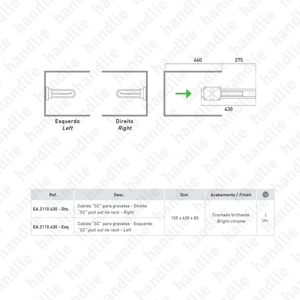 EA.2110 - Cabide para gravatas - SC SQUARE CLOSET