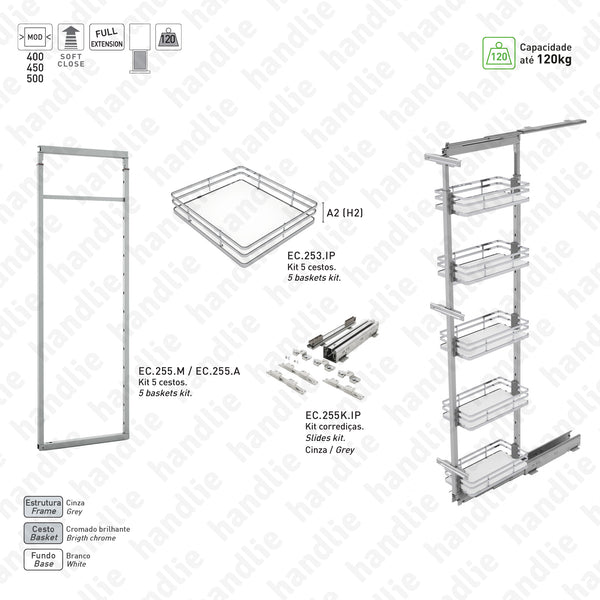 EC.255.IP - Despenseiro multiusos com 5 cestos