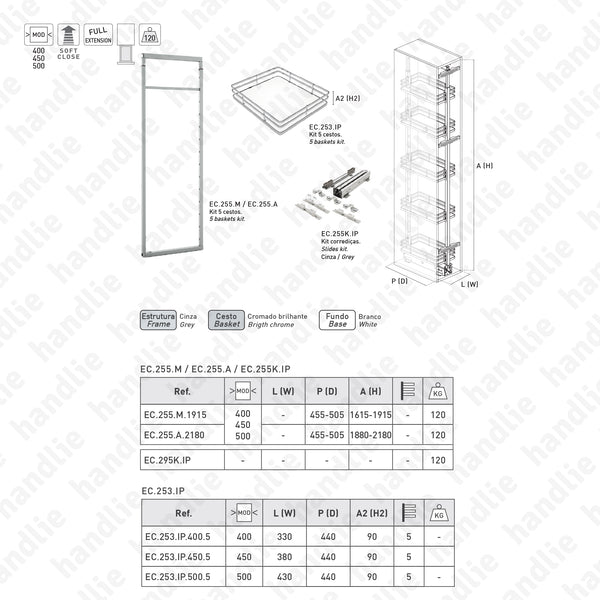 EC.255.IP - Despenseiro multiusos com 5 cestos